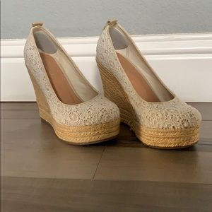 Aldo White Espadrille Wedges